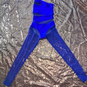 GENTLY USED - ROYAL BLUE UNITARD - AA DANCEWEAR - SIZE MEDIUM CHILD